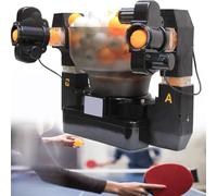 Automatic Table Tennis Machine, Ping Pong Training Robot with Remote Control, Includes 100 Balls, Perfect for Skill Improvement and Practice at Home