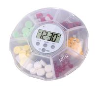 Automatic Tablet Dispenser - Medication Organizer with Alarm and LED Light - Record Function, 7 Compartments, Storage Box for Food Supplements and Health