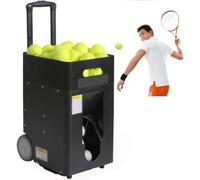 Automatic Tennis Ball Launcher with Adjustable Angle, Speed, Rotation, 50-Ball Capacity for Solo Training and Beginner Sports Practice