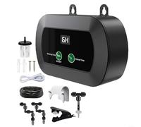 Automatic Terrarium Humidifier with Built-In Timer and 360° Adjustable Nozzles, ABS Material, Black, for ideal for Reptile Care, Greenhouses, Vivariums and Botanical Gardens