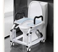 Automatic Toilet Chair Riser, with Anti-Slip Double Armrests and 360° Universal Wheels with Brakes, Ergonomic 29° Lifting Angle, Stop When Release Hand, for Elderly