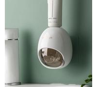 Automatic Toothpaste Dispenser, Hands-Free Wall-Mounted Toothpaste Squeezer, No Drilling Dust-Proof Universal for Adult & Kids Cute Egg Shape Toothpaste Dispenser(Gray)