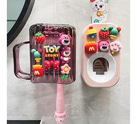 Automatic Toothpaste Dispenser & Toothpaste Holders & Wall Mounted Cup 3 Piece in a Set, is Wall Mounted for Bathroom, Toothpaste Press for Kids and Family Shower by Mr. Thumbs (Pink Set