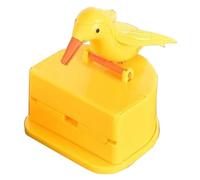 Automatic Toothpick Dispenser,Push-Type Bird Toothpick Dispenser,3.5x3x3.4" Plastic Toothpick Holder with a Toothpick Box,Toothpick Holder Dispenser, Yellow