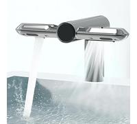 Automatic Touchless 2-in-1 Sensor Faucet with Hand Dryer-Clean Left+Dry Right - Contactless Cleaning,Induction Water Tap With Hot/Cold Regulating Valve & Hose,For Under-Counter Basin(Type2)