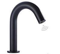 Automatic Touchless Black Sensor Bathroom Sink Faucet Small Kitchen Faucet Touch-Free Electric Motion Infrared Sensor Handfree Faucet Basin Sink Public Aerator Spout Dual Powered