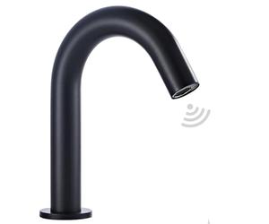 Automatic Touchless Black Sensor Bathroom Sink Faucet Small Kitchen Faucet Touch-Free Electric Motion Infrared Sensor Handfree Faucet Basin Sink Public Aerator Spout Dual Powered