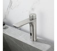 Automatic Touchless Infrared Sensor Bathroom Faucet - Stainless Steel Mixer Tap for Hot & Cold Water, Hygienic Touch-Free Design, Modern Convenience (Silver)