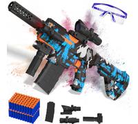 Automatic Toy Foam Blaster Sniper with Scope, Electric Toy Gun Dart Blaster with 120 Foam Darts for Guns, IR, Flashlight, Goggles, Air Pocket Technology Outdoor Shooting Game Kids Toys for 8-12 -Blue