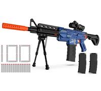 Automatic Toy Gun for Nerf Gun Sniper with Scope, 2 Clips, 100 Bullets, Electronic Toy Gun for Boys, Foam Blaster Darts, DIY Gift for Boys 6-13, Kids Birthday Christmas Halloween