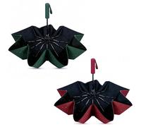 Automatic Umbrella Compact Auto Open Close Folding Umbrella Large Rain Umbrella for Travel UV Umbrella for Sun Portable Lightweight Car Umbrella for Men Women 10 Ribs 2 PACK Green and Red