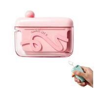 Automatic up Portable Floss Dispenser with 50 Pcs Dental Floss, Refillable One Touch Dental Floss Dispenser for Purse Travel Hotel Dinner Home Use (Pink)