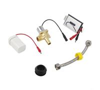 Automatic Urinal Sensor Flush Valve With Infrared Detection For Commercial Restroom Silver Metal Panel 82x52mm Dc 6v Power Supply Adjustable Range(A)