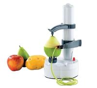 Automatic Vegetable Peeler Electric, Effortless Potato Apple Peeler Corer Slicer Machine, Kitchen Gadgets Must Haves for Easy Peeling with No More Hand Fatigue (White + British standard plug)