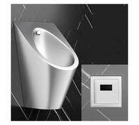 Automatic Wall-Mounted 304 Stainless Steel Urinal, Sensor Flush, Washout, Intelligent Public Toilet Male For Hotels, Restaurants, Schools(Silver)