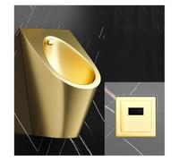 Automatic Wall-Mounted 304 Stainless Steel Urinal, Sensor Flush, Washout, Intelligent Public Toilet Male For Hotels, Restaurants, Schools(Gold)