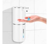 Automatic Wall Mounted Soap Dispenser with Infrared Sensor, 380 ml, Electric Soap Dispenser, USB Rechargeable Foam Soap Dispenser for Bathroom, Kitchen, Office