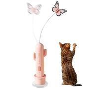 Automatic Wand Rod, Interactive Electric Teaser, 6.14x2.28x2.28 Inches Cat Toy with Suction Cup, Motorized Spinner, Indoor Amusement Device with Rechargeable Base, Pet Enrichment for Home and Floor