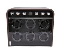 Automatic Watch Winder 10dB Quiet for 6 Watches with LED Ambiance Light Stylish Home Display Fiber Density Board
