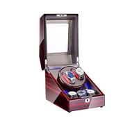 Automatic Watch Winder Box 2+3, with LED Light, Wood Shell Piano Paint Exterior, 4 Rotation Modes, Quite Motors
