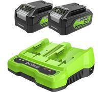 Greenworks GSK24B4X 24v Cordless Twin Li-ion Batteries 4ah and Fast Battery Charger