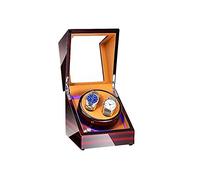 Automatic Watch Winder Box for 2 Watches, Double Watch Winder Case with Blue LED Backlight Motor and Dual Power Supply,5 Roation Modes