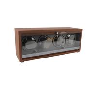 Automatic Watch Winder Box MDF Embryo Black Walnut Grain Wood for 4 Watches Ideal for Bedroom Display (Glass Door 4 Winding Positions)
