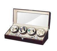 Automatic Watch Winder Box with LED Light - Quiet Luxury Display Case Fits Most Watches, Gift for Dad Husband Or Boss(Reddishbrown)