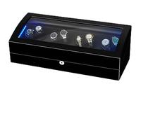 Automatic Watch Winder Box, with Led Lights,for 8 Watches +9 Storage Watches Display Box, for Father Husband Boss Birthday(Black)
