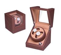 Automatic Watch Winder Double Watches Mute Motor Manager Automatic Winding Storage Machine Storage Display Box 5 Rotation Mode Soft and Flexible