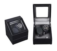 Automatic Watch Winder Double Watches Rotation Winders Deluxe Silent Motor Wood Box 4 Modes 2 Power Supply Mode-19.5×18×18CM