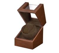 Automatic Watch Winder,Single Watch Winder for Women's and Men's Watches,Watch Shaker with Japanese Quiet Motor,Battery Powered or AC Adapter, Brown