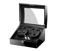 Automatic Watch Winder?storage Display Watch Box Black Piano Finish Glass Top Leather Lining Quiet Motor Accessories