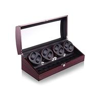 Automatic Watch Winder,Watch 8 + 9 Automatic Watch Winder,Watch Winder Box, Quiet Motors, Wood Shell and Black Leather, 4 Rotation Mode Setting Beautiful Home