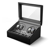 Automatic Watch Winder, Watch Winder Box for 4 Watches, Self Winding Watch Box Dust-Proof Watch Display Box with 4 Winder Positions and 6 Storage Space, Perfect for Men Women Father's Day