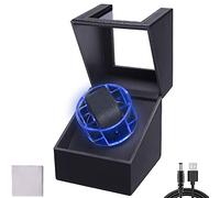 Automatic Watch Winder with LED Light Soft Flexible Watch Pillow AC Adapter Quiet Motor 2 Rotation Modes 1 Slot