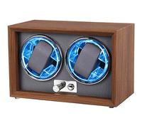 Automatic Watch Winder with LED Light Soft Flexible Watch Pillow AC Adapter Quiet Motor 4 Rotation Modes 2 Slots
