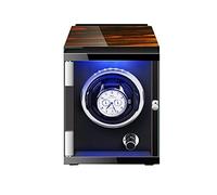 Automatic Watch Winder With Quiet Motor 5 Rotation Mode Settings LED Illumination Wood Shell Piano Finish Storag