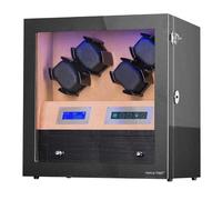 Automatic Watch Winder with Storage Drawer, Watch Winder Box with Super Quiet Japanese Motors, Built-in Blue LED Illuminated and 4 Flexible Pillows, Carbon Fiber