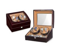 Automatic Watch Winders for 4+6 Watches Watch Display Box with Retractable Table Pillow and Quiet Motor Powered by AC Adaptor or Batteries