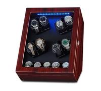 Automatic Watch Winders for 8+5 Watches Luxurious PU Leather Watches Display Case with LED Lights Ultra Quiet Motor 5 Rotation Modes Powered by AC Adaptor or Batteries