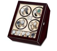 Automatic Watch Winding Box, Silent Anti-Magnetic, Carbon Fiber Leather Interior, Ideal for Collection and Storage