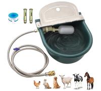 Automatic Water Bowl Plastic Livestock Waterer for Horse Cattle Goat Sheep Dog,Farm Grade Sheep Water Trough Bowl (with Drainage Hole & 39.37 inch Pipe)… (with 79inch Pipe)
