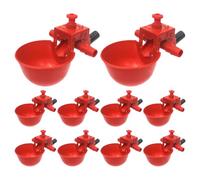 Automatic Water Bowl With Adjustable Water Volume - Suitable For Chickens Pigeons Quails And Other Birds | Pure Feed Red Bowl Waterer, 10pcs | PP Material, 8.5x7x4cm/3.35x2.76x1.57 Inches Each