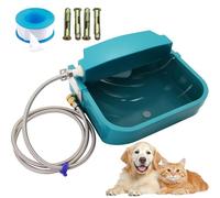 Automatic Water Dispenser for Large Dogs, 8L Animal Drinking Water Bowl with Float Valve and Drain Hole for Farm Animals, Water Dispenser for Chicken, Horse, Veal, Dog, Goat (Green, with 200cm Tube)