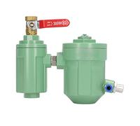 Automatic Water Trap Separator High Flowing Durable Aluminum Alloy Air Compressor Filter Drain Valve for Compressed Air Systems Inlet G1/2in Outlet G1/4in with Manual Drain Button