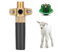 Automatic Waterer Bowl Valve, Sheep Waterer Copper Valve Automatic Livestock Drinker Feeder Supplies Dispenser Goat Feeding Accessories Fittings for Cattle Piglet Cow Dogs Horse