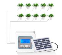 Automatic Watering System for Indoor Potted Plants, Solar Power Rechargeable Drip Irrigation Kit with Timer Auto/Manual/Delay Watering Mode, Smart Self Watering Device