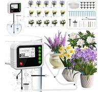 Automatic Watering System Indoor, Automatic Drip Irrigation Kit for 15 Potted Plants, Indoor Drip Irrigation System with Multiple Timed Watering Programmes for Holiday Plants Watering