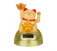 Automatic Waving Fortune Cat A Lively Decoration for Your Home or Office (yellow)